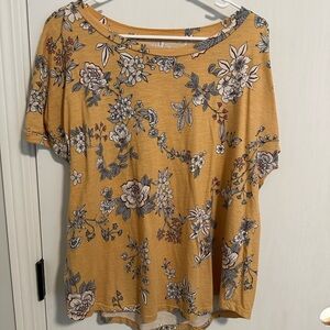 Maurices Floral Print Mustard Top